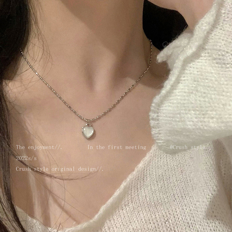 Heart Pendant Necklace Female Sweet