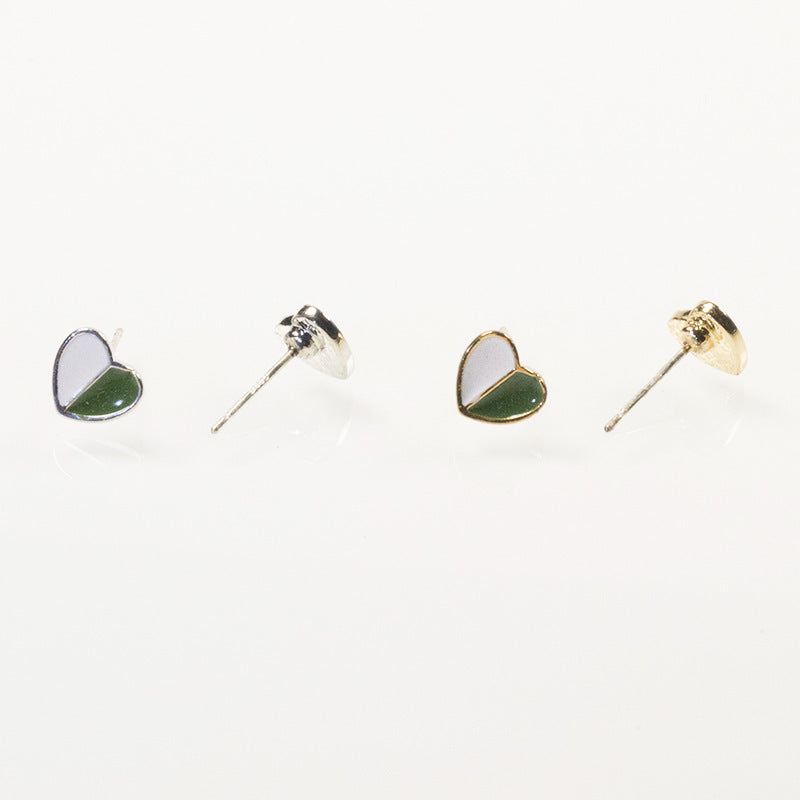 Rainbow clover love stud earrings set