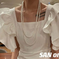 Multilayer Strand Simulated Faux Pearl Necklace