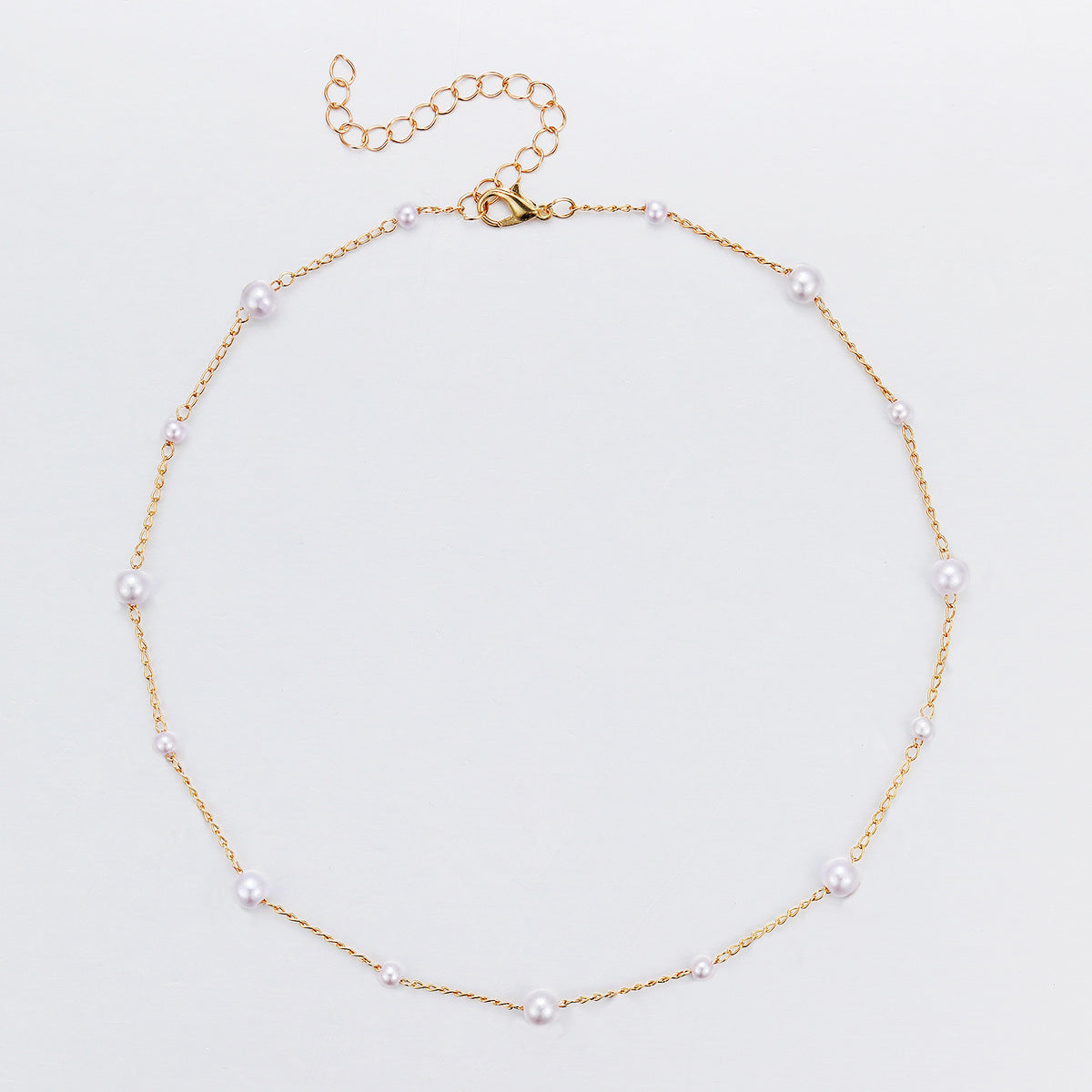 Elegant White Imitation Pearls Necklace Choker Women