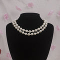 White Glass Pearl Beaded Necklace Wedding Bride