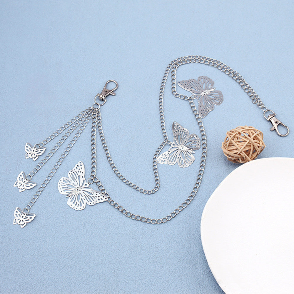 Retro Double-layer Butterfly Waist Chain Hip-hop