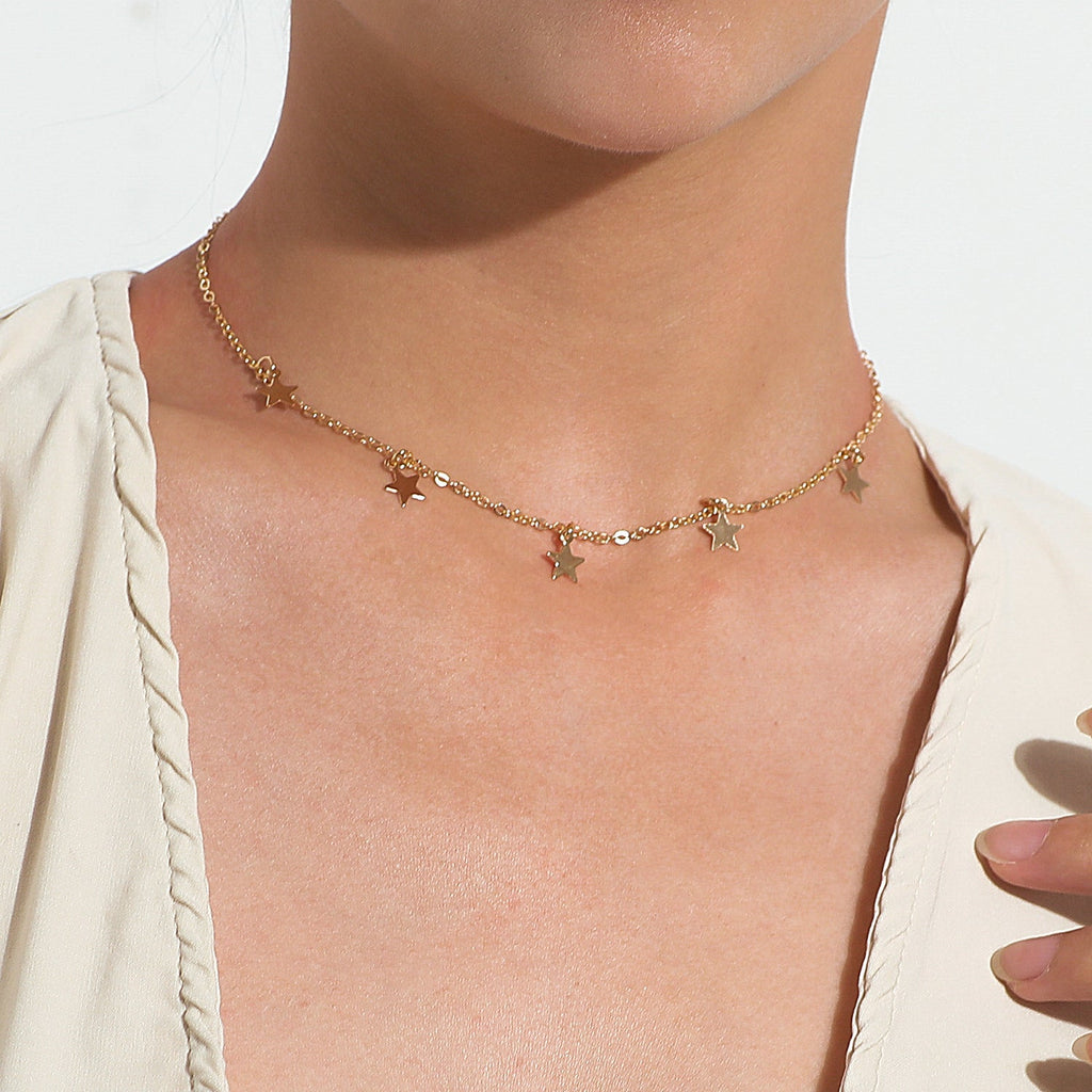 Lucky Star Tassels Choker Necklace