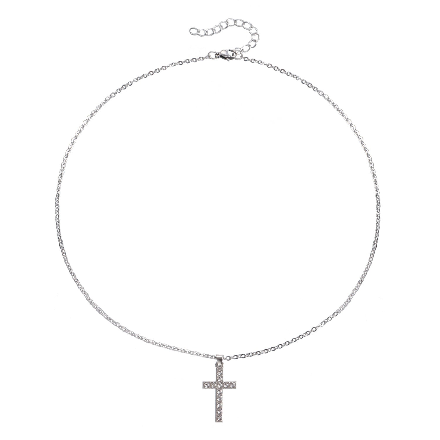 Rhinestone Cross Pendant Necklace