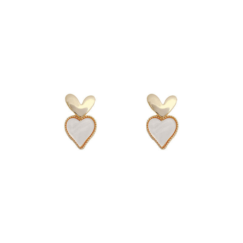 Small Double Heart Stud Earrings