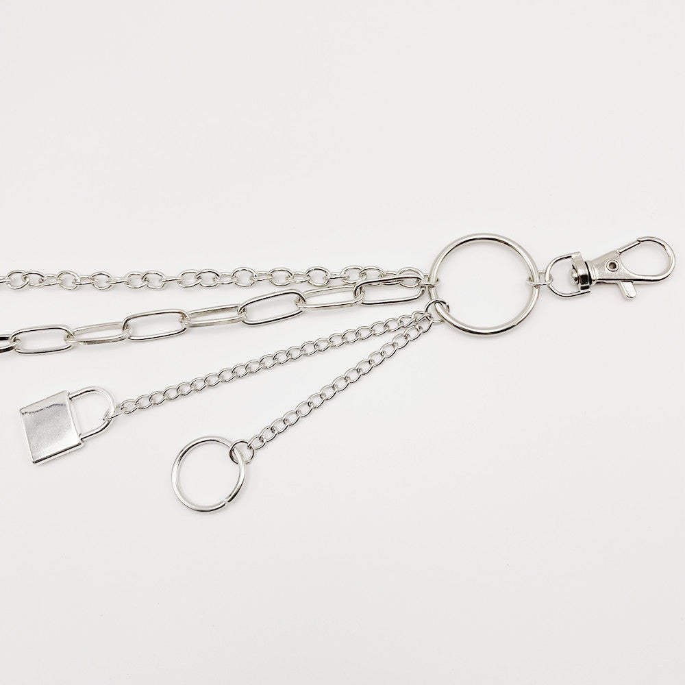 Hip Hop Punk Hollow Out Lock Pendant Chain