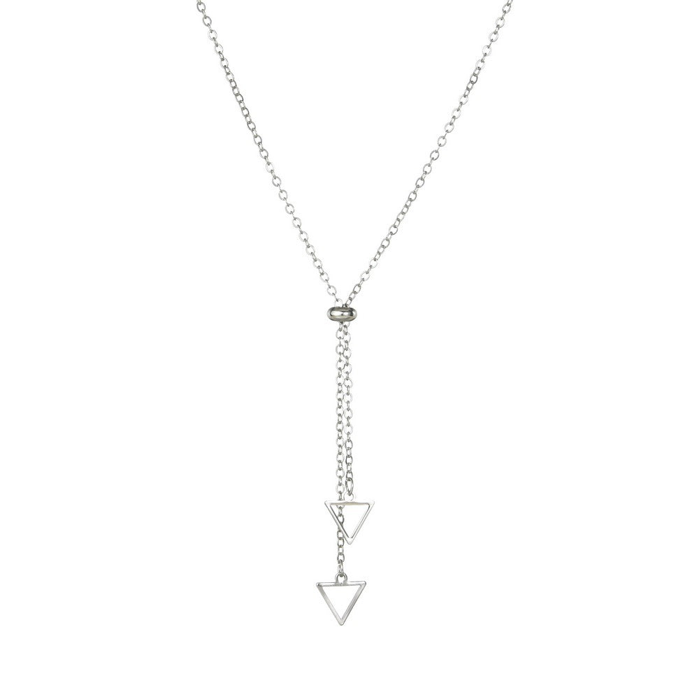 Long Chain Tassel Necklace with triangle