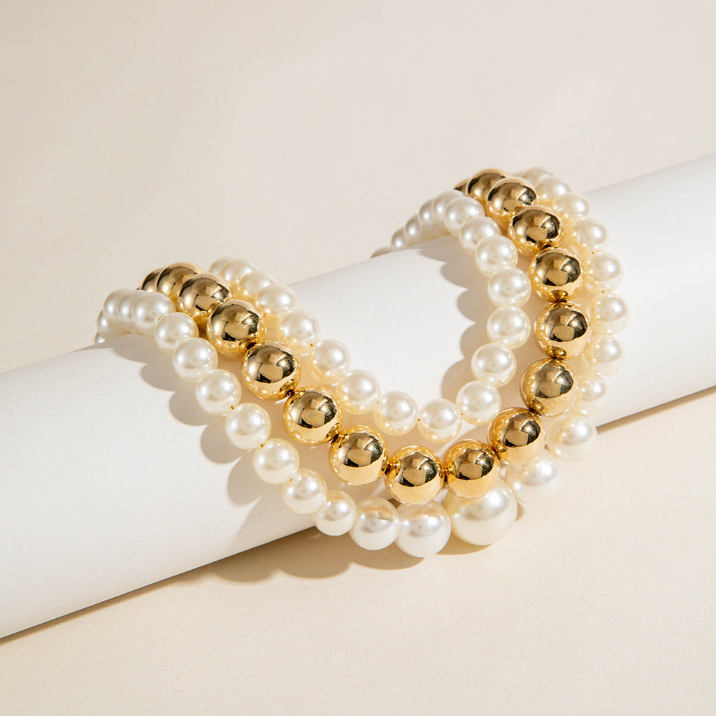 Imitation Pearl Multi-layer Beaded Necklace