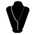 Pearl Beads Tassels Chains Necklace