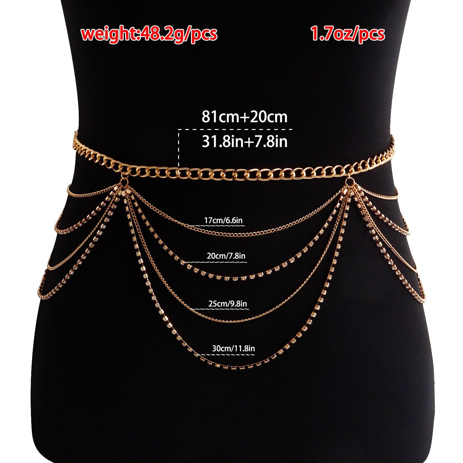 Sexy Tassel Rhinestone Body Chain Bikini Tassel Body Jewelry