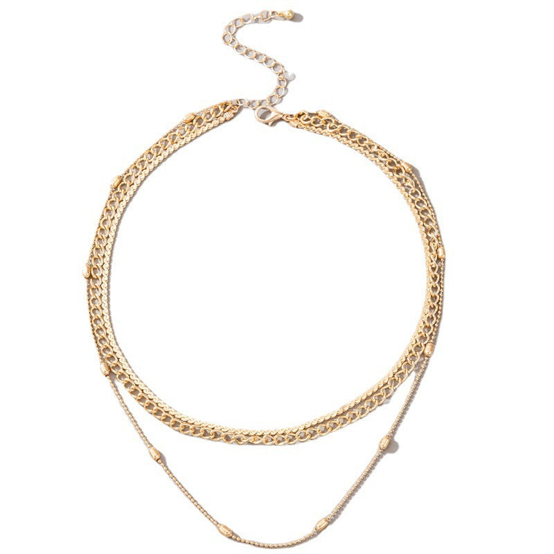 Multi Layered Bead Chain Necklace for Women