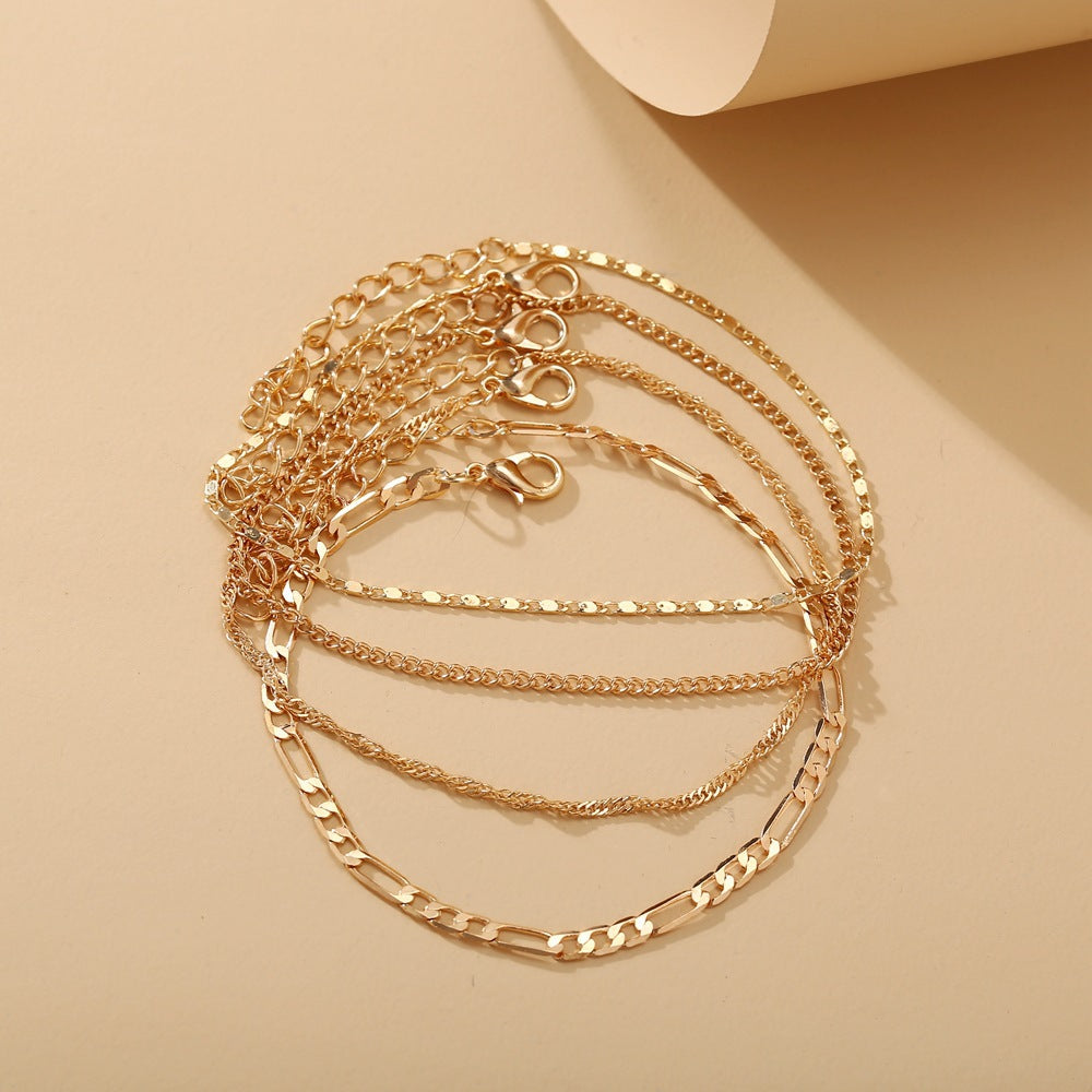 Summer Jewelry Multi-Layer Beach Chain Anklets Jewelry