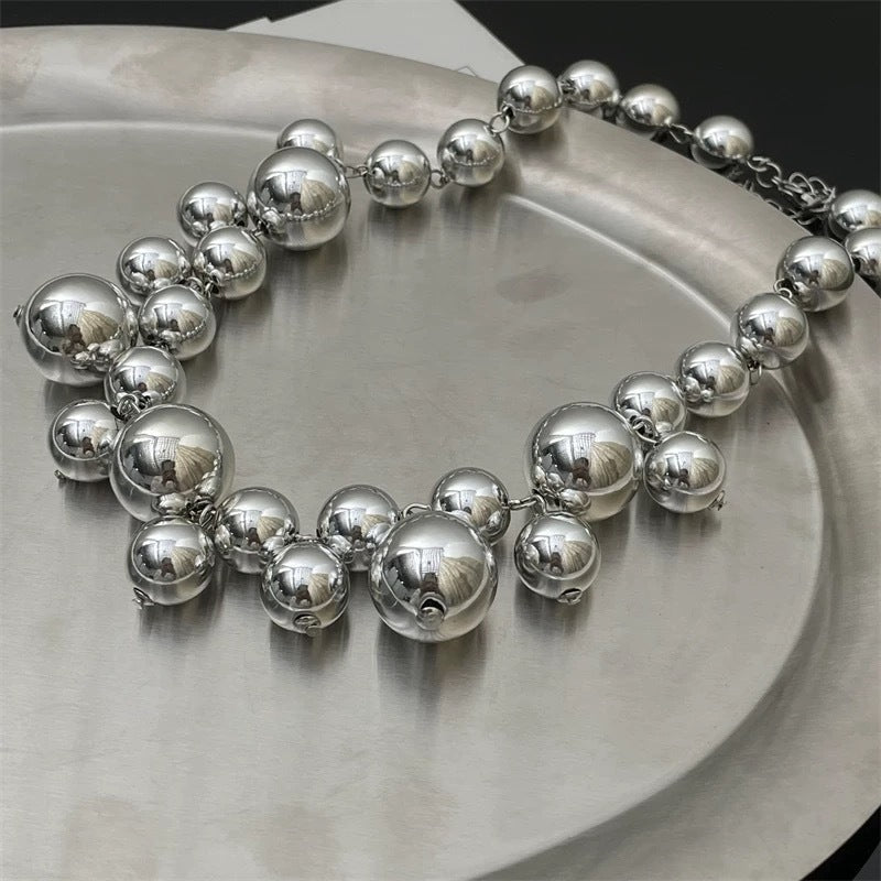 Exaggerated Large Beaded Short Necklace