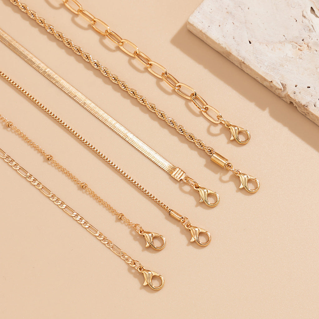 Layer Beaded Layer Chain Anklet Jewelry
