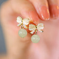 Opal Bow Stud Earring