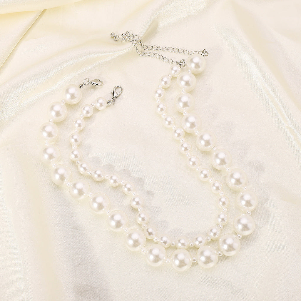 Double-layer Pearl Choker Necklace Pearl Beaded Necklace