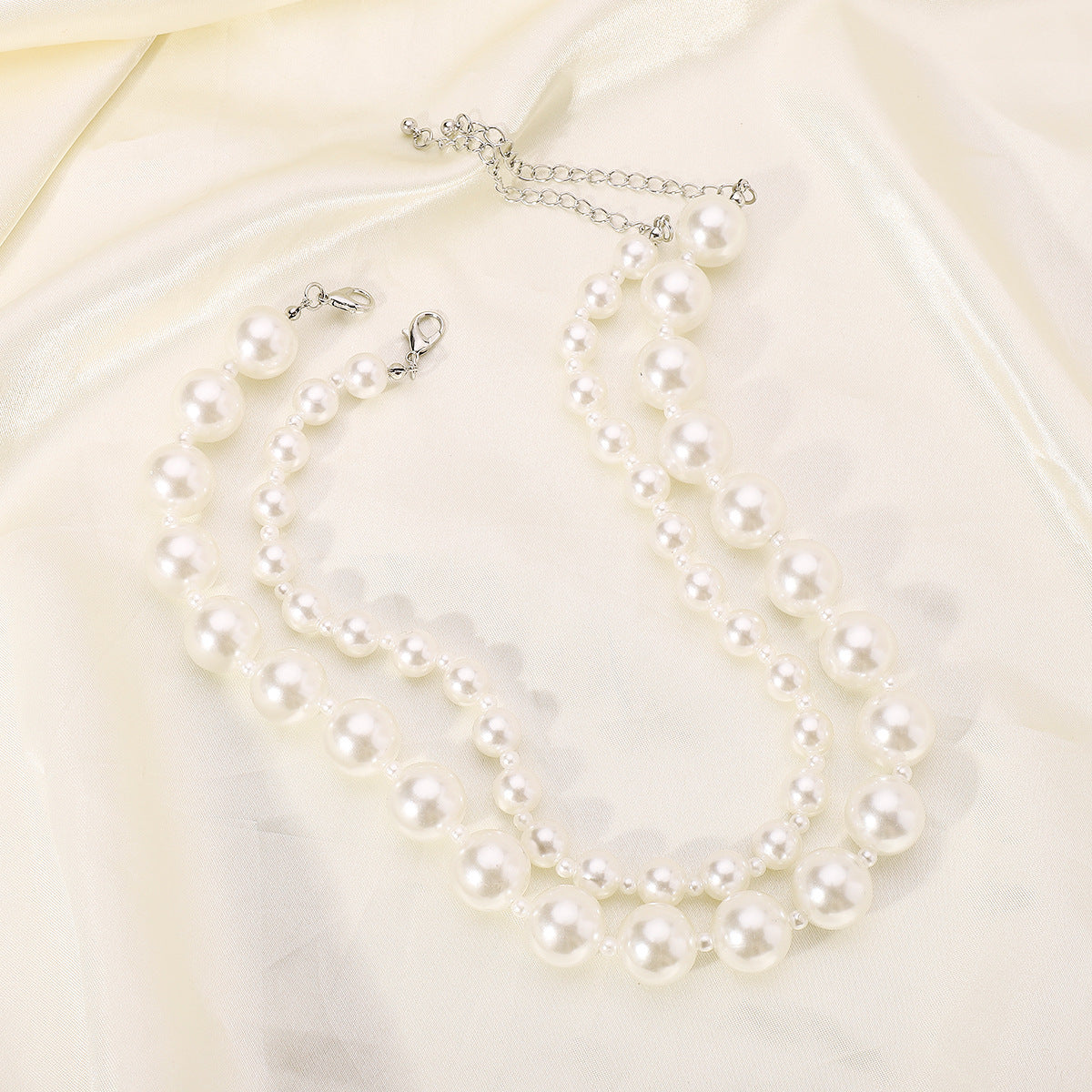 Double-layer Pearl Choker Necklace Pearl Beaded Necklace