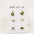 Avocado flower stud earrings set