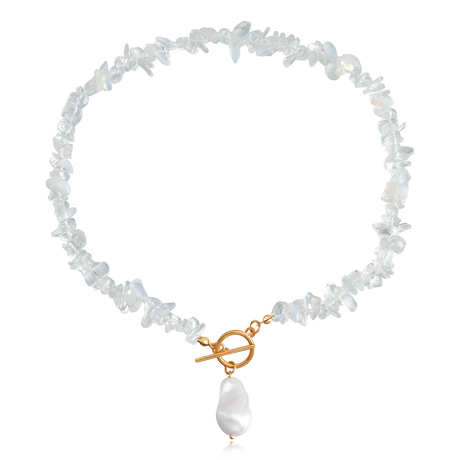 Natural Irregular transparent Stone Necklace