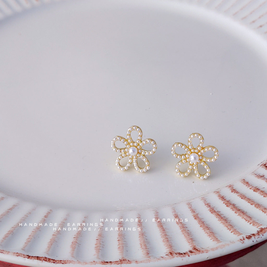 Elegant Large Floral Flower Earrings