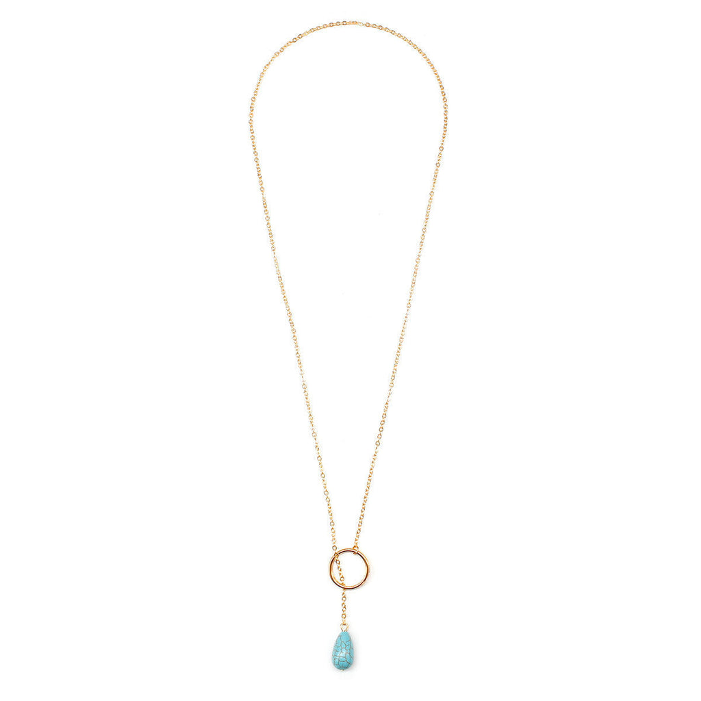 Turquoise Circle Ring Necklace