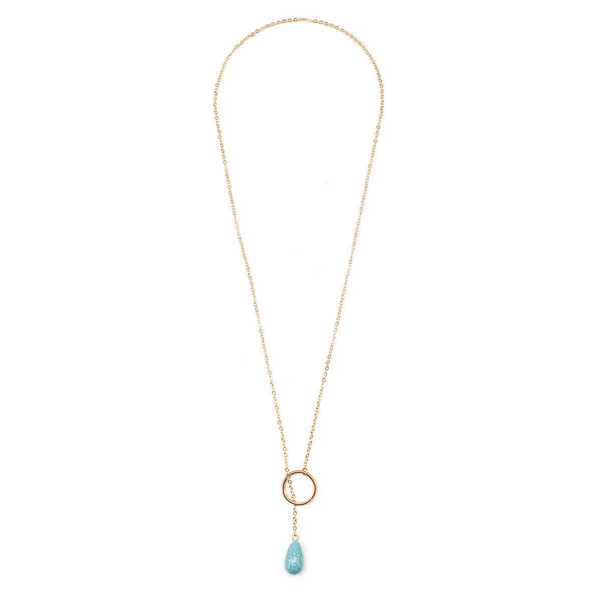 Turquoise Circle Ring Necklace