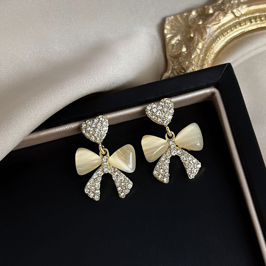 Cute Opal Sweet Bow Earrings