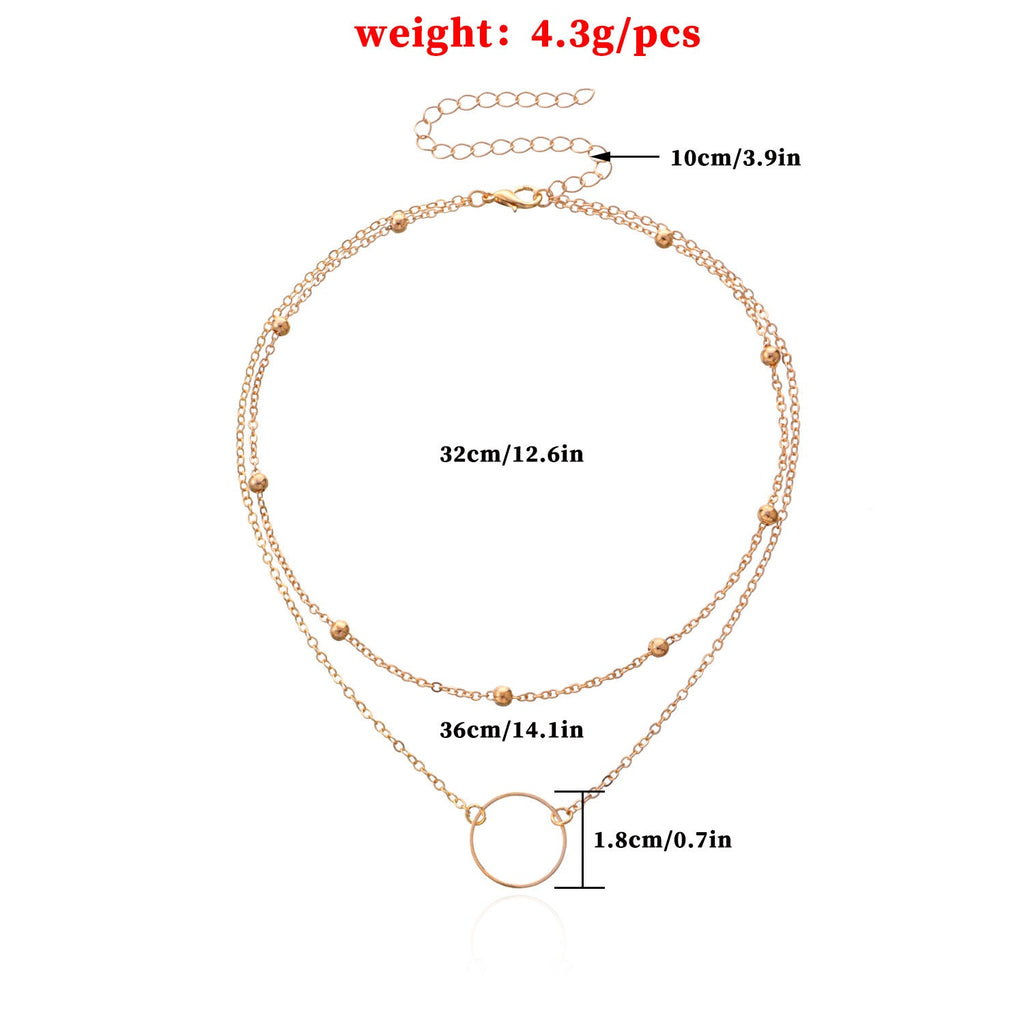 Modern Choker Necklace Two Layers