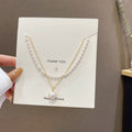Pearl Necklace Cute Double Layer Pendant