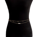 Vintage Double Layer Pearl Bead Chain Belly Chain