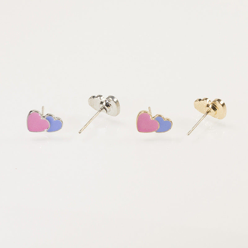 Double Heart Stud Earring