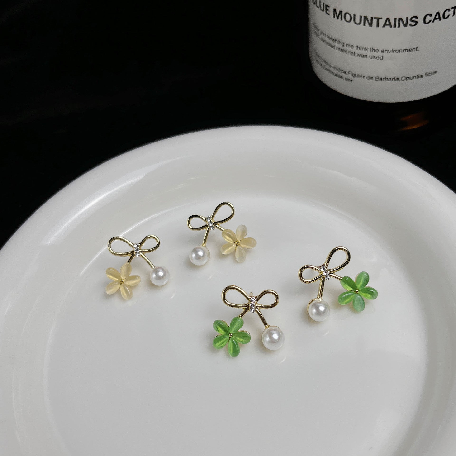 Opal Flower Earrings Women