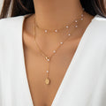 Double Layer Long Chain Pearl Necklace