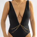 Sexy Imitation Pearl Star Multi-Layer Bikini Breast Chain Body Chain