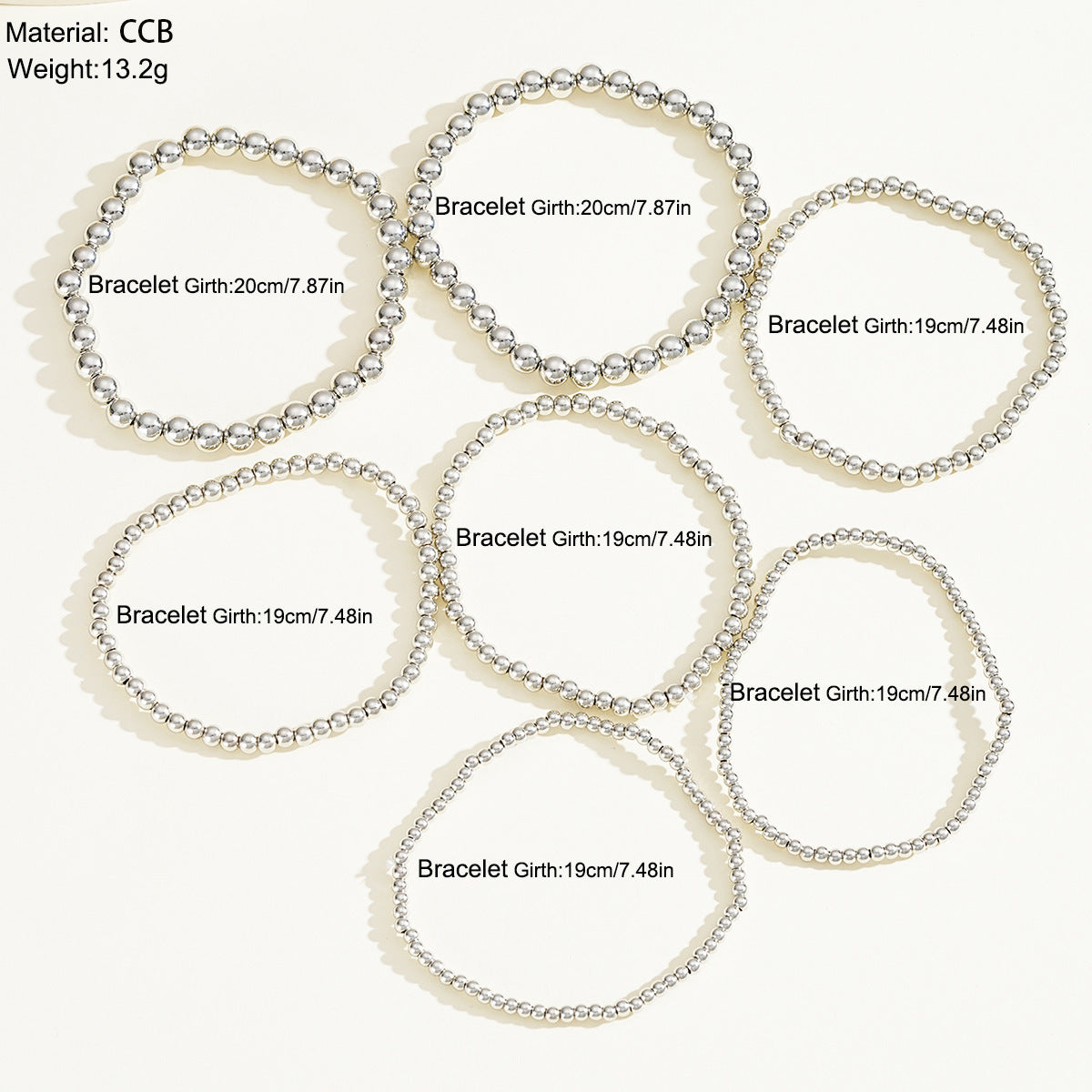 Metallic round beads layer bracelet