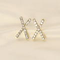 Rhinestone initial X Earring
