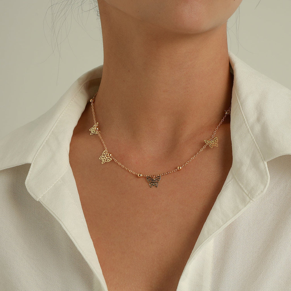 Multilayer Butterfly Pendant Necklaces