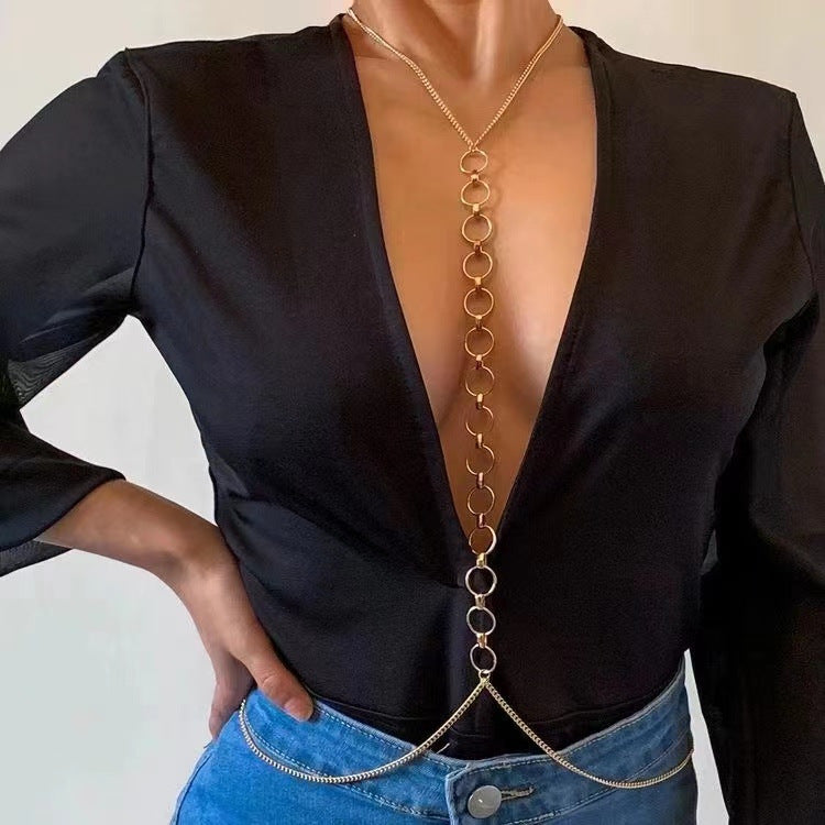 Sexy Layered Waist Chain Bikini Bra Chain Body Jewelry