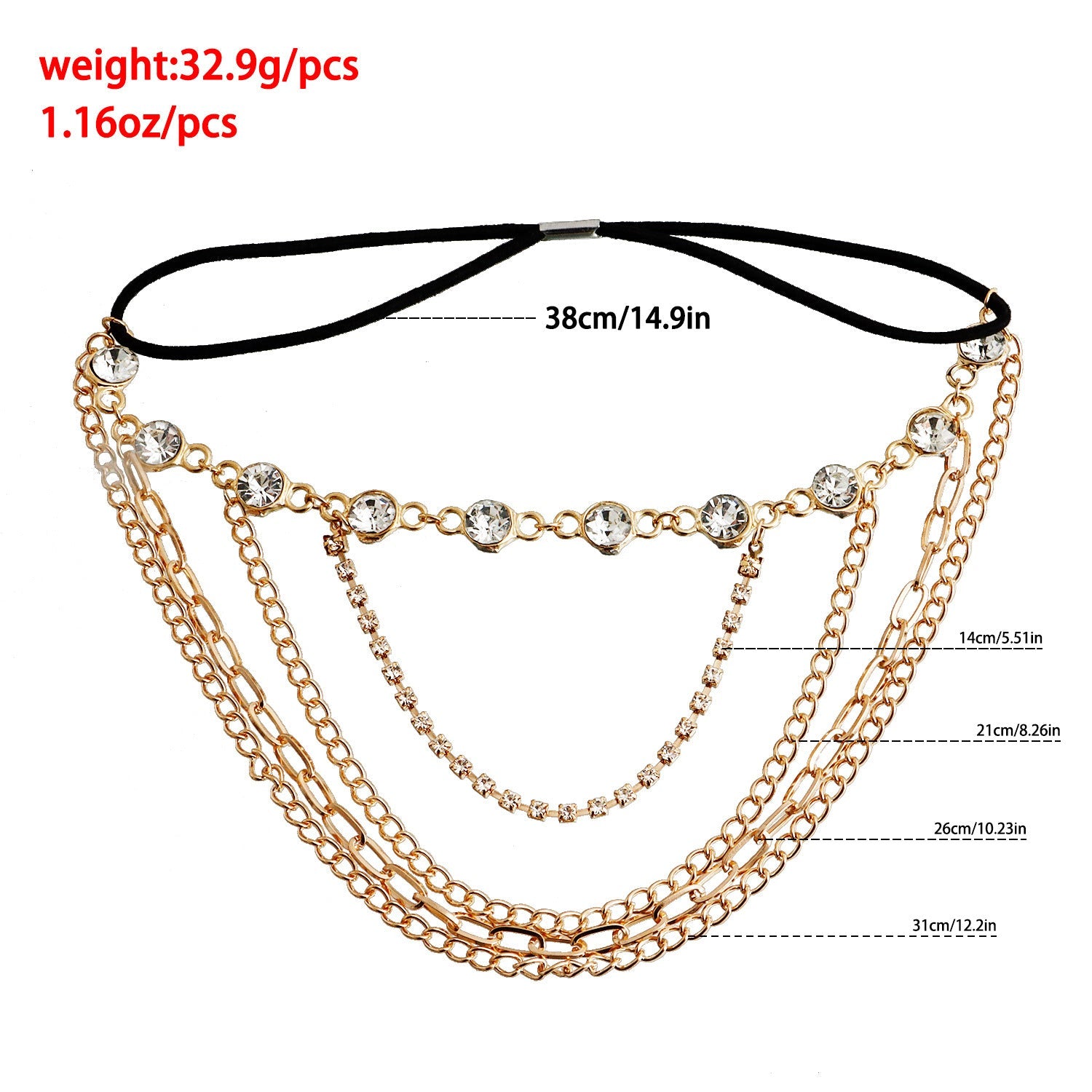 layer Rhinestone Leg Chain