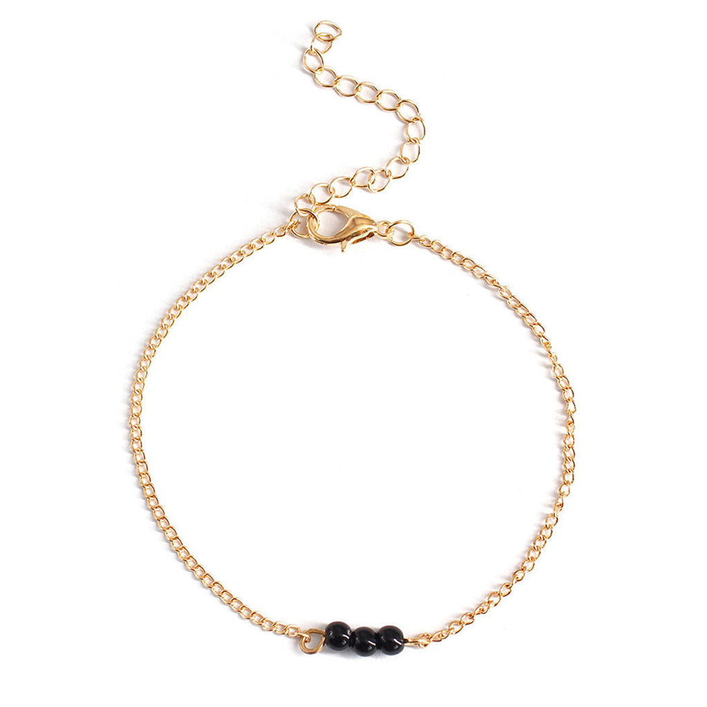 Black Bead Bracelet for Women
