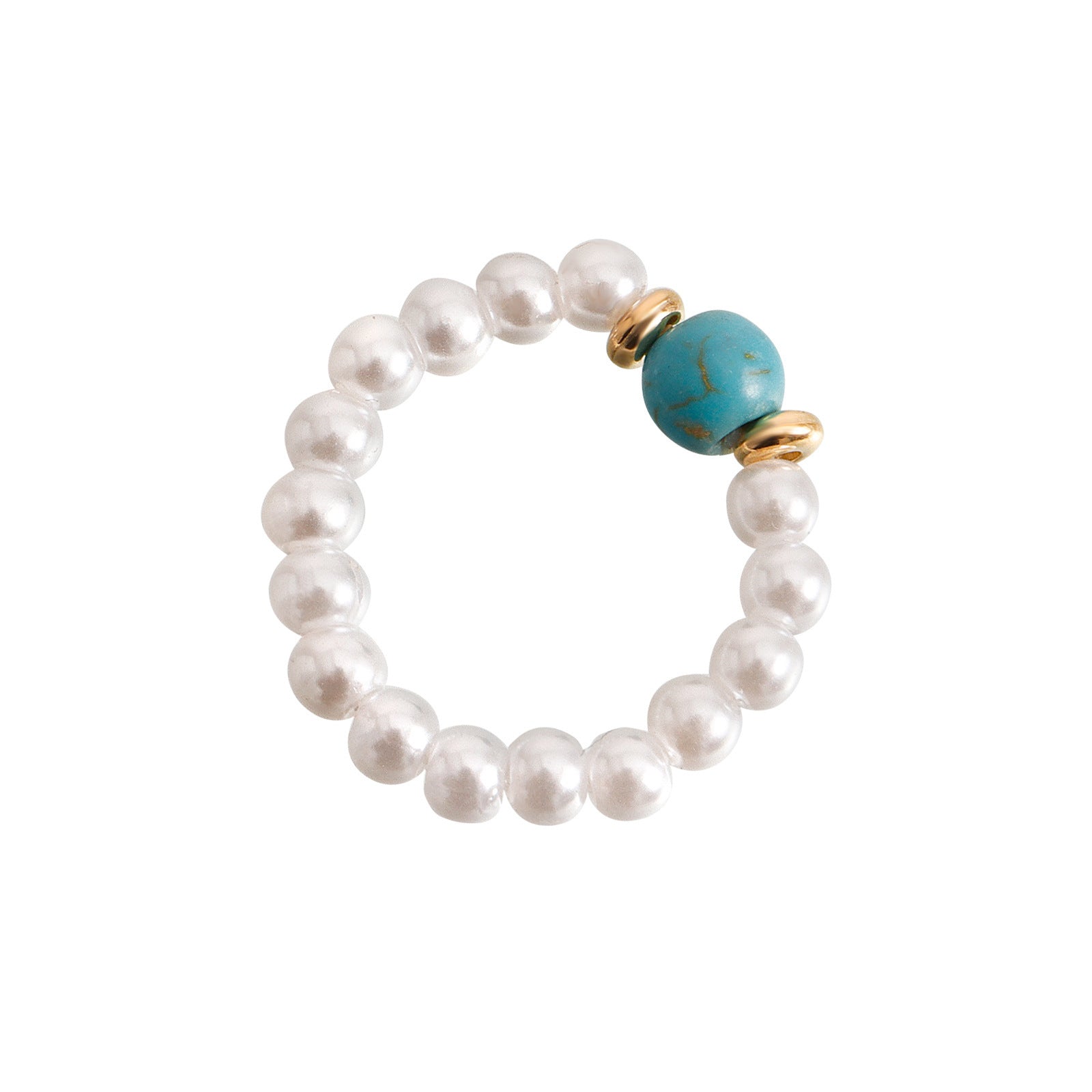 Elastic Beaded Pearl Finger Rings