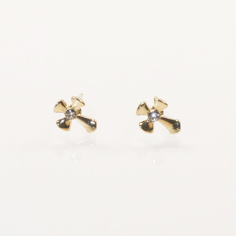 Rhinestone Cross Stud Earring