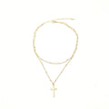 Multi Layered Cross Pendant Necklace for Women