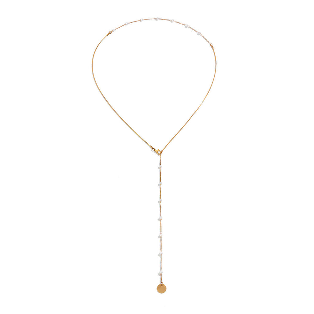 Double Layer Long Chain Pearl Necklace