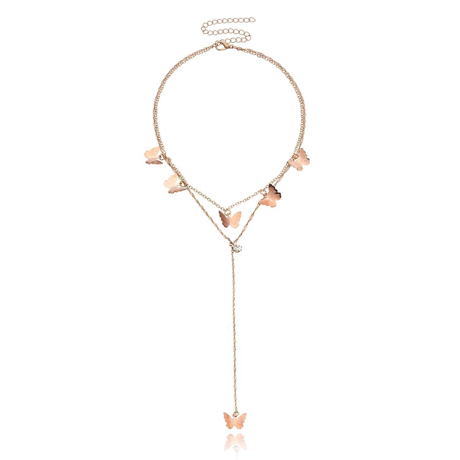 Double Layered Long Chain Necklace for Women