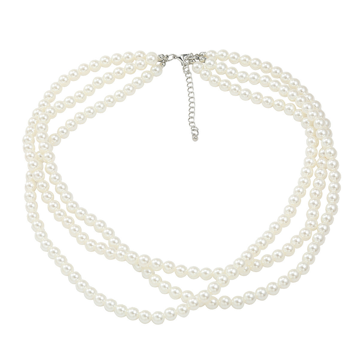 Multi Layered Pearl Necklace Elegant Banquet Bride