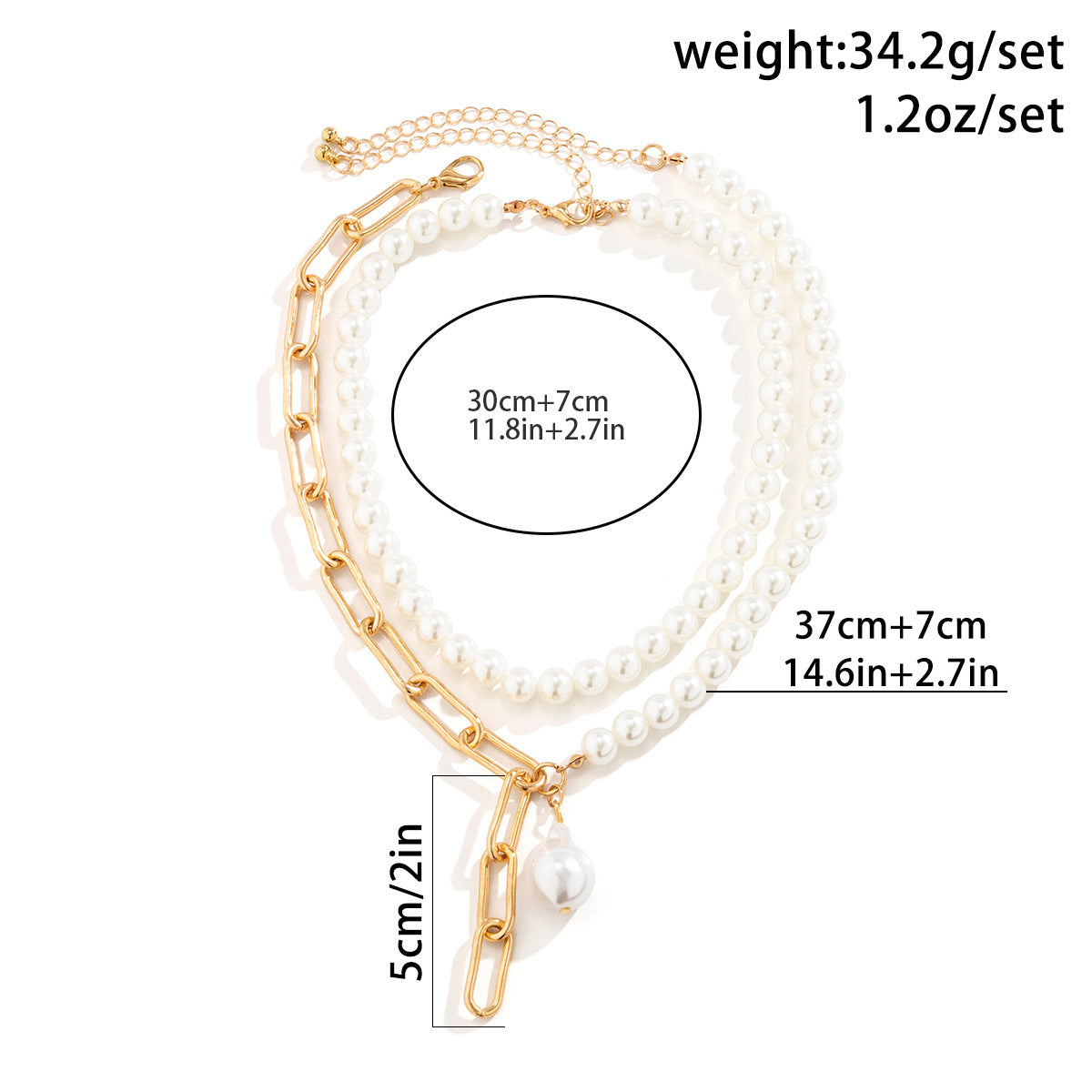 Baroque Pearl Necklace Vintage Sweet