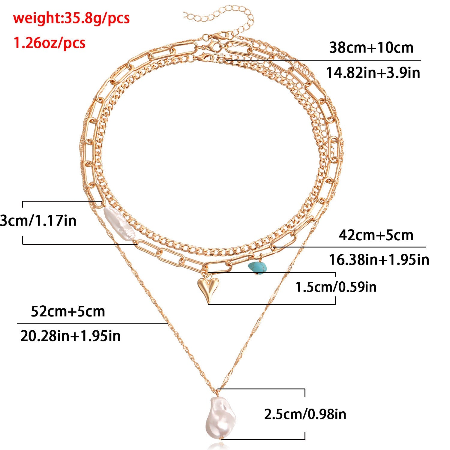 Multi Layer Heart Pendant Necklace