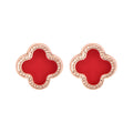 Lucky Four Leaf Flower Studs Earrings