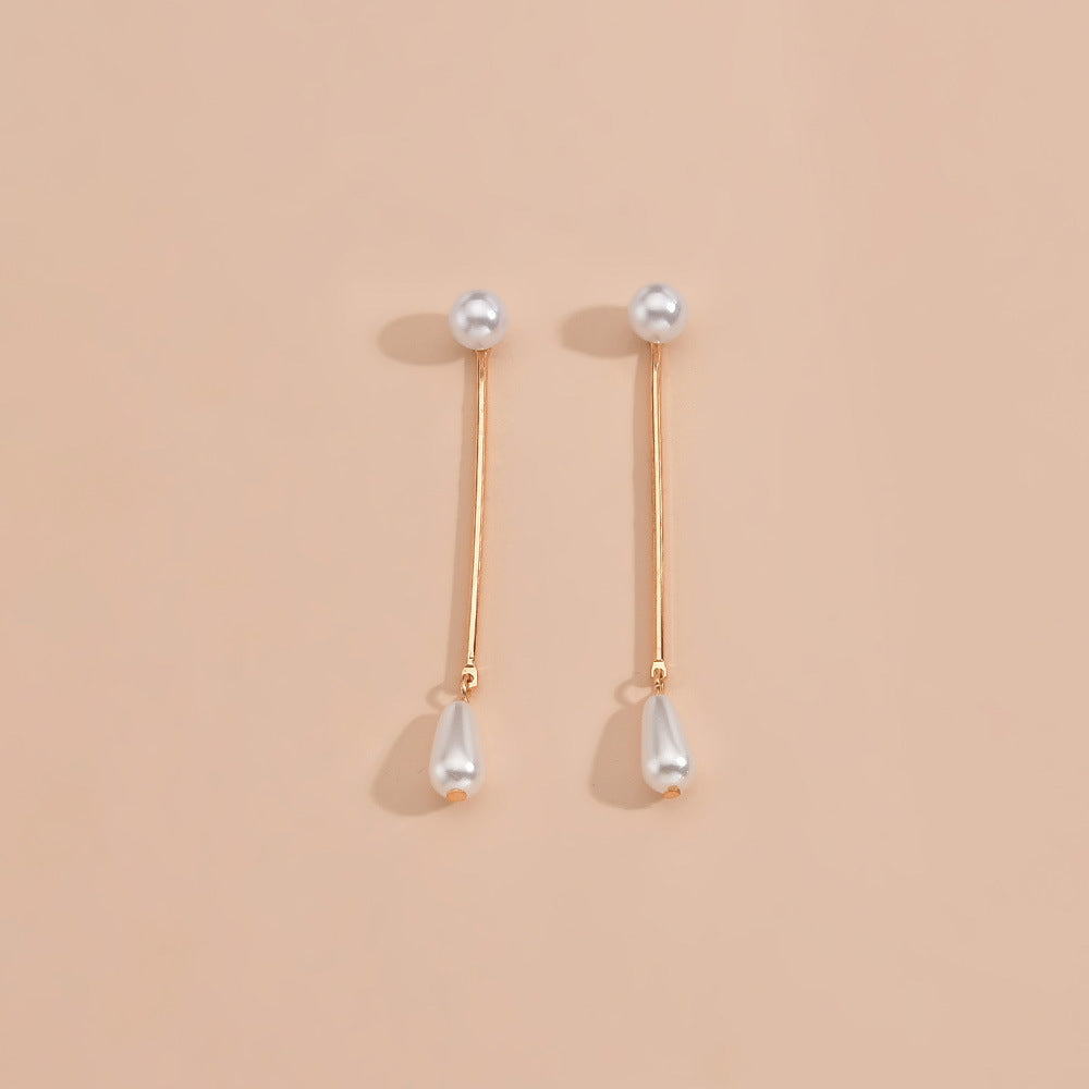 Imitation Pearl Tassel Earrings